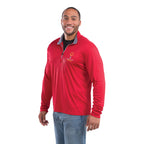 Vega Tech Quarter Zip Pullover for Men Embroidery - Team Red - Flat