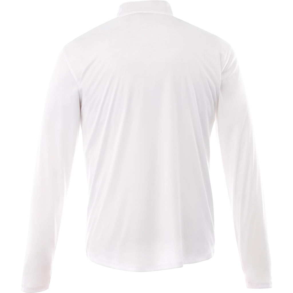 Vega Tech Quarter Zip Pullover for Men Embroidery - White - Back Flat