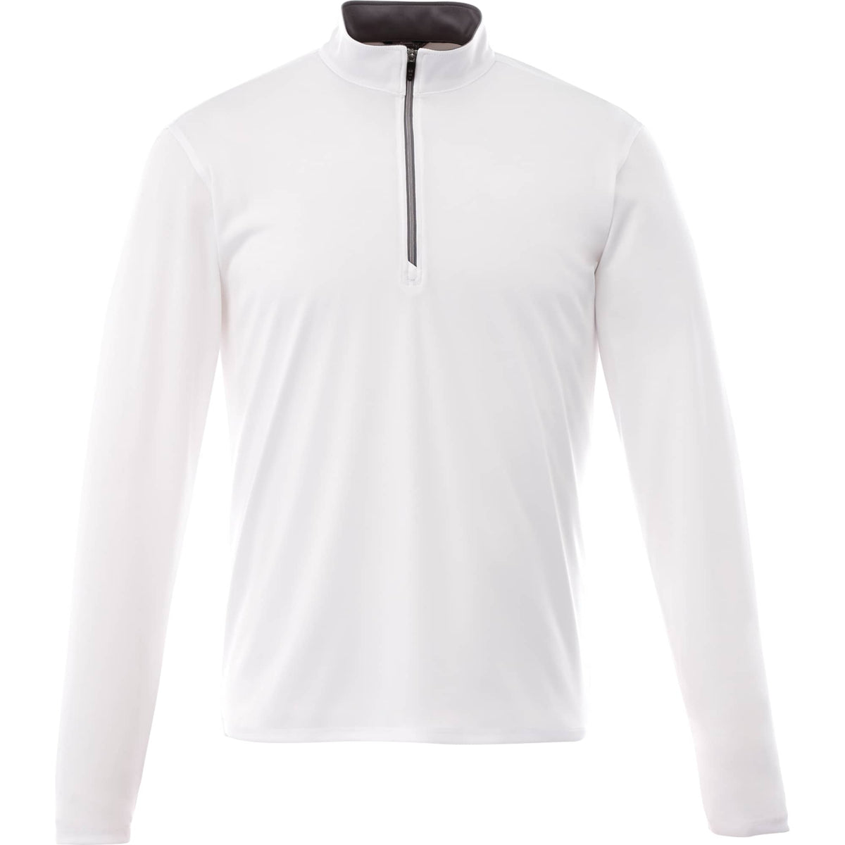 Vega Tech Quarter Zip Pullover for Men Embroidery - White - Front Flat