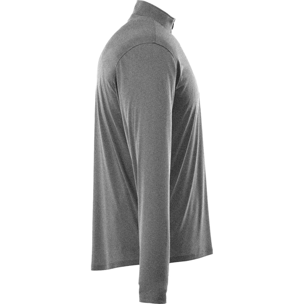 Vega Tech Quarter Zip Pullover for Men Laser Engraving - Heather Charcoal - Right Side