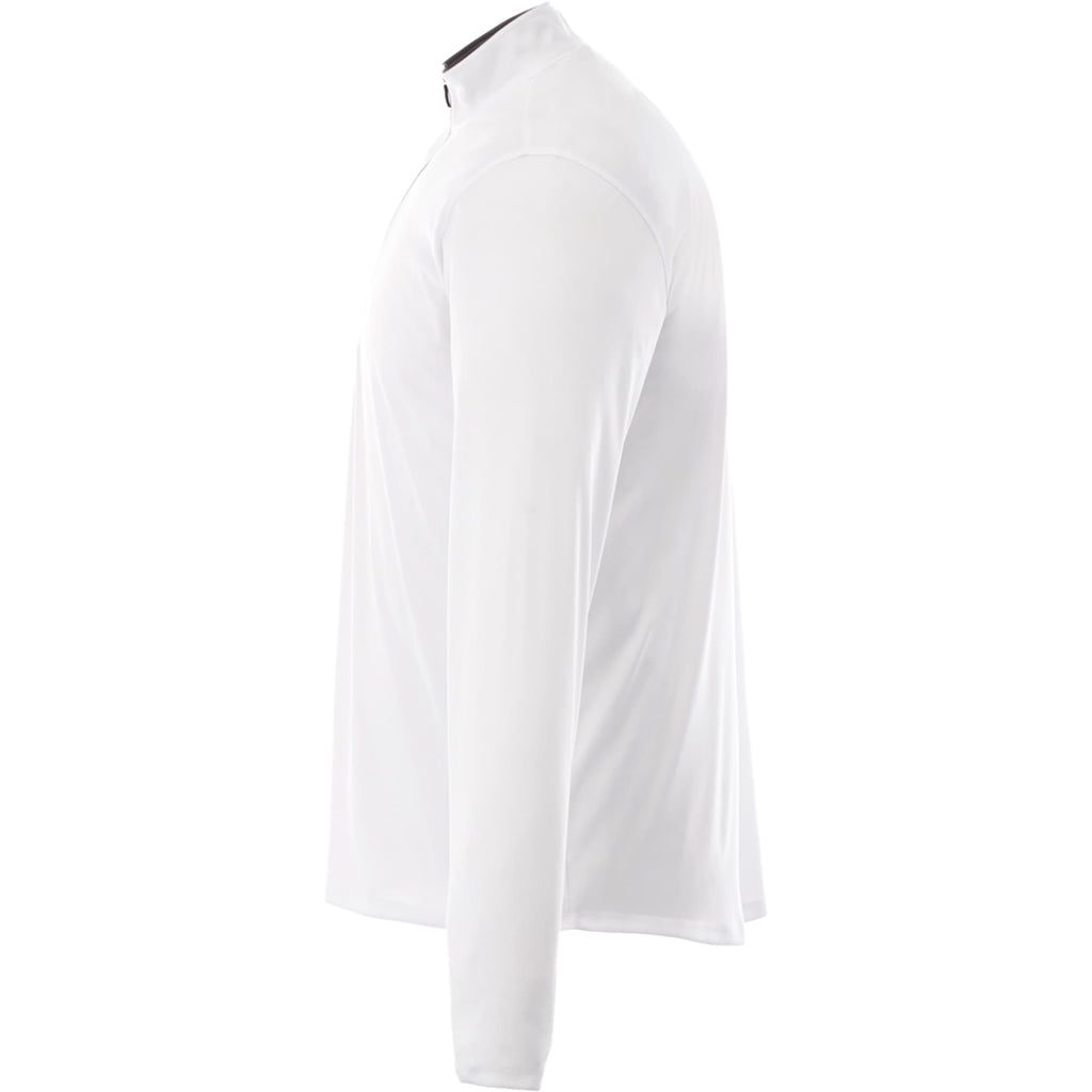 Vega Tech Quarter Zip Pullover for Men Laser Engraving - White - Left Side