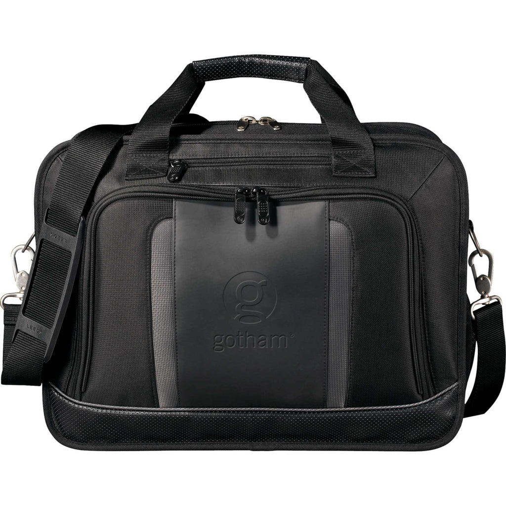 Velocity Briefcase for 17 Inch Laptops Debossing - Black - Front