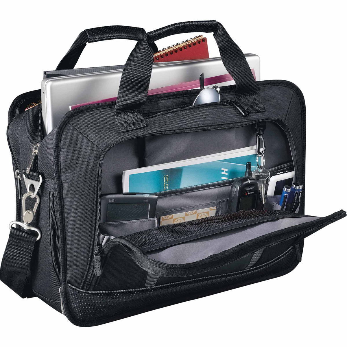 Velocity Briefcase for 17 Inch Laptops Debossing - Black - Photo
