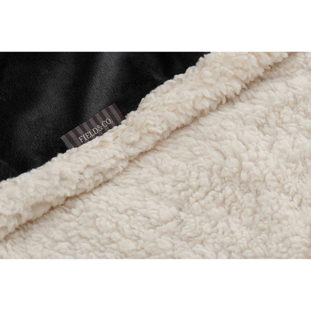 Velour Sherpa Blanket, 50 x 60 Inches Embroidery - Black - Detail 2