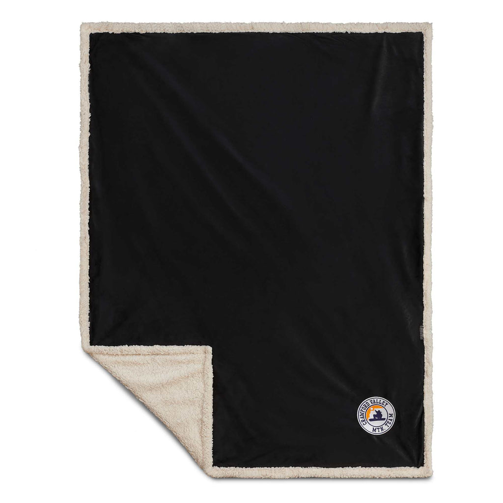 Velour Sherpa Blanket, 50 x 60 Inches Embroidery - Black - Front 3