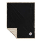 Velour Sherpa Blanket, 50 x 60 Inches Embroidery - Black - Front 3