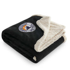 Velour Sherpa Blanket, 50 x 60 Inches Embroidery - Black - Front 4
