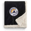 Velour Sherpa Blanket, 50 x 60 Inches Embroidery - Black - Front