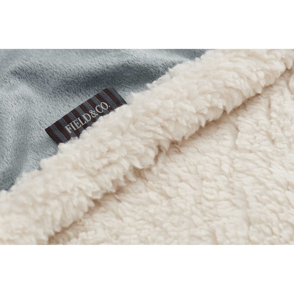Velour Sherpa Blanket, 50 x 60 Inches Embroidery - Gray - Detail 2