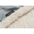 Velour Sherpa Blanket, 50 x 60 Inches Embroidery - Gray - Detail 2