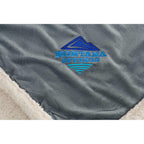 Velour Sherpa Blanket, 50 x 60 Inches Embroidery - Gray - Detail