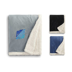Velour Sherpa Blanket, 50 x 60 Inches Embroidery - Gray - Front Group