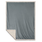 Velour Sherpa Blanket, 50 x 60 Inches Embroidery - Gray - Photo 2
