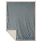 Velour Sherpa Blanket, 50 x 60 Inches Embroidery - Gray - Photo