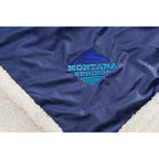 Velour Sherpa Blanket, 50 x 60 Inches Embroidery - Navy - Detail