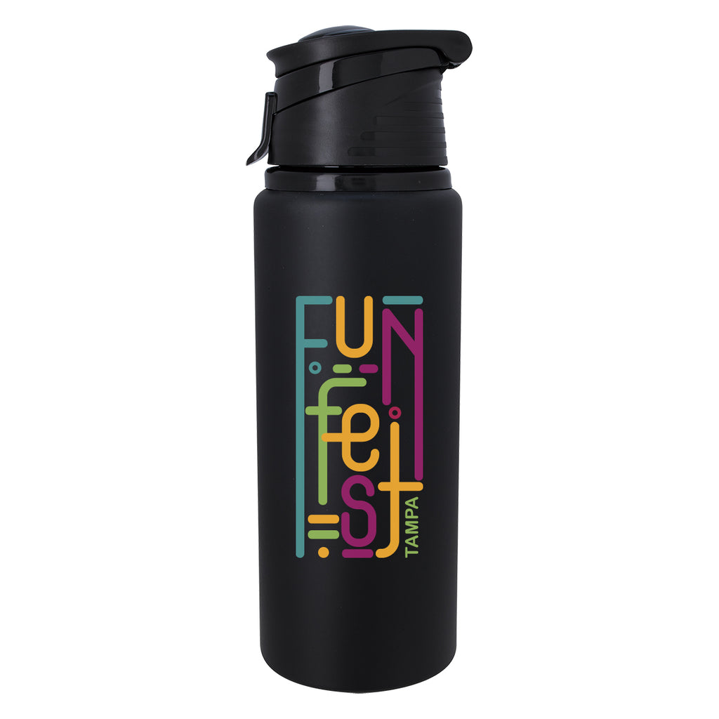 Velvet Touch Aluminum Bottle, 24 oz - Black - Colorbrite
