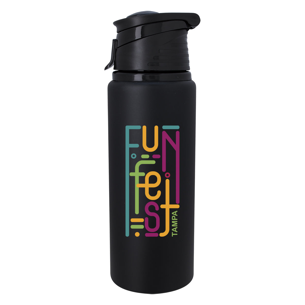 Velvet Touch Aluminum Bottle, 24 oz - Black - Colorbrite