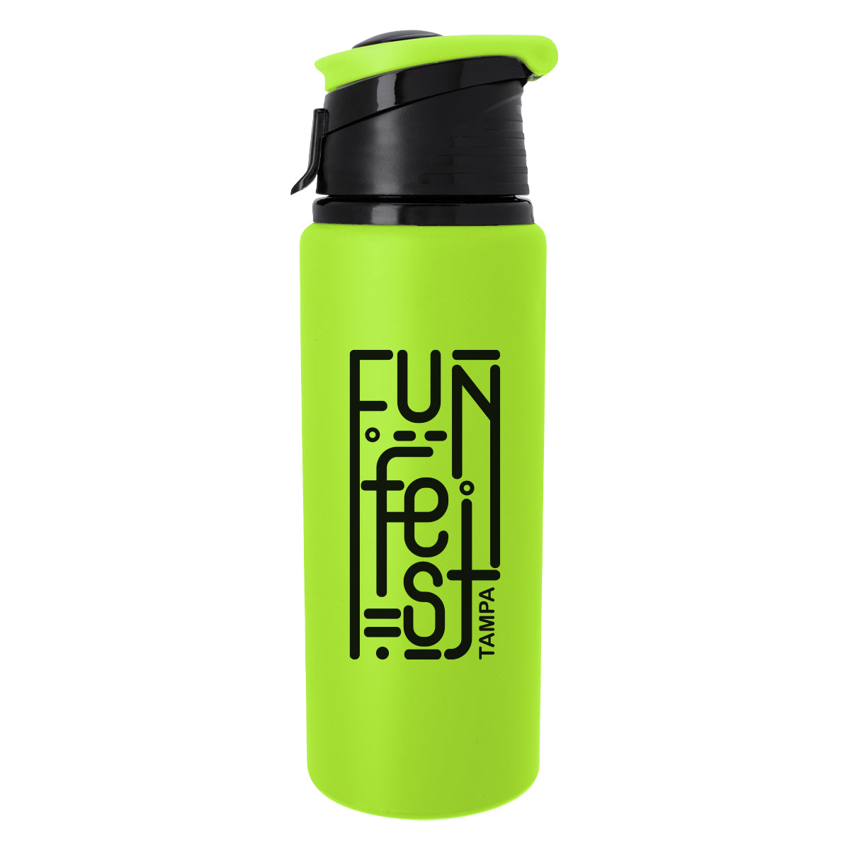 Velvet Touch Aluminum Bottle, 24 oz - Lime Green - Silk Screen