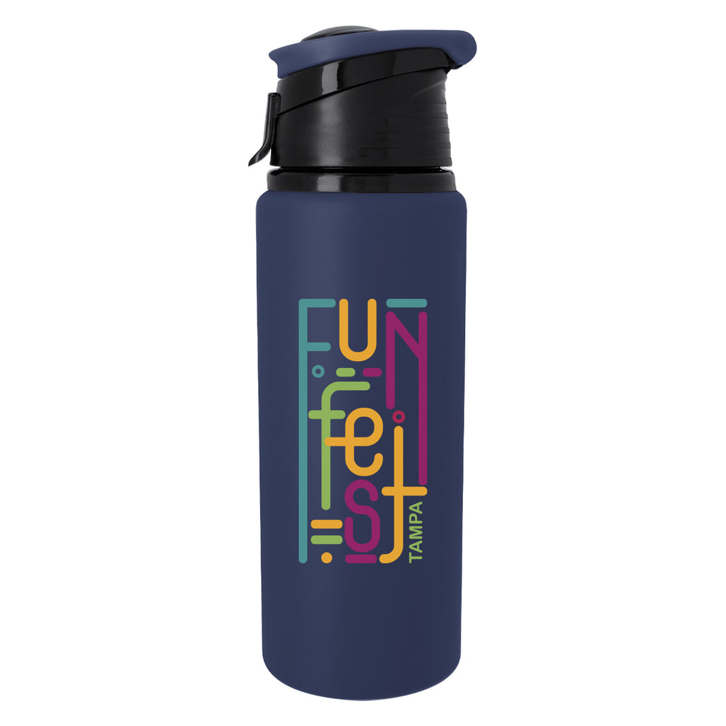 Velvet Touch Aluminum Bottle, 24 oz - Navy - Colorbrite