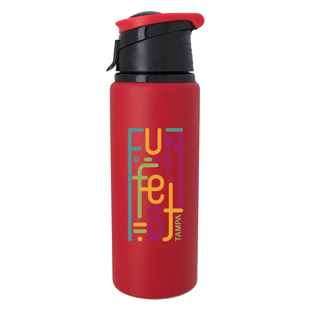 Velvet Touch Aluminum Bottle, 24 oz - Red - Colorbrite