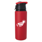 Velvet Touch Aluminum Bottle, 24 oz - Red - Silk Screen