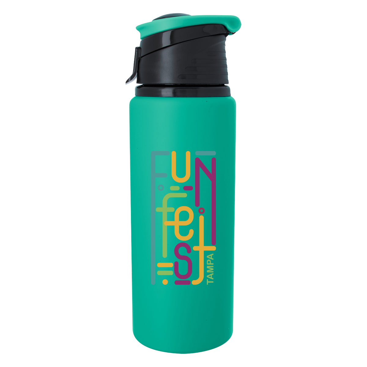Velvet Touch Aluminum Bottle, 24 oz - Teal - Colorbrite