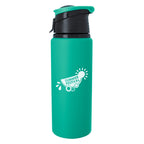 Velvet Touch Aluminum Bottle, 24 oz - Teal - Silk Screen