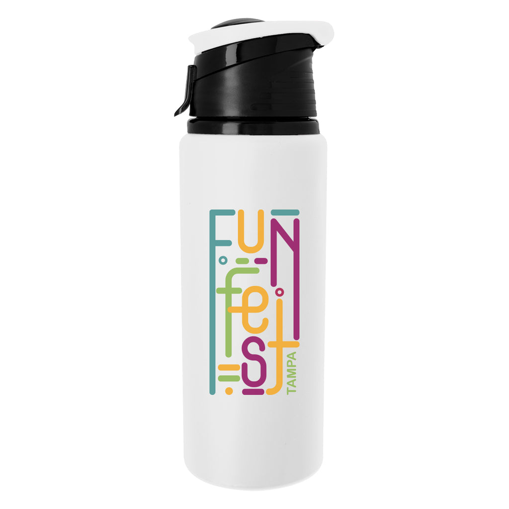 Velvet Touch Aluminum Bottle, 24 oz - White - Colorbrite