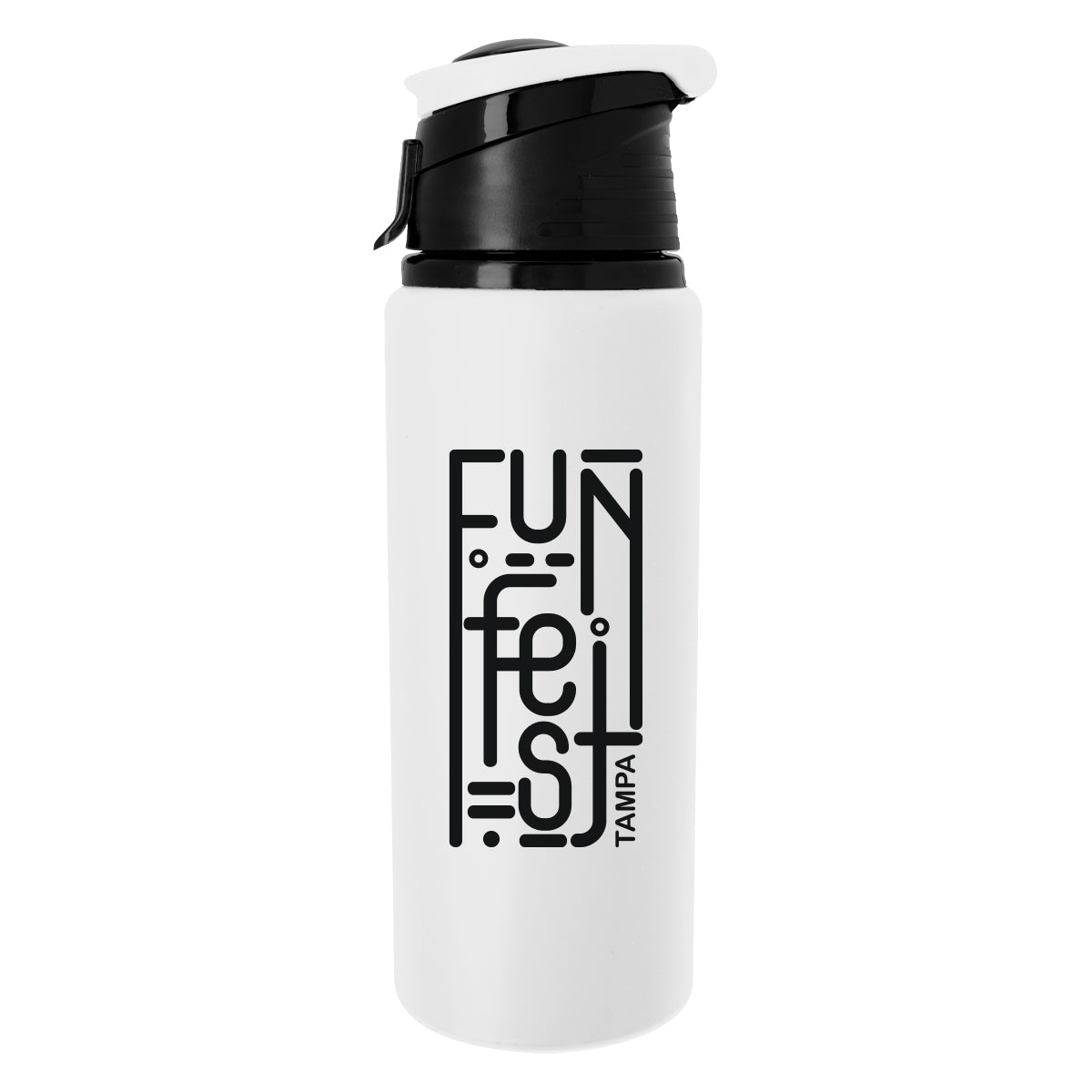 Velvet Touch Aluminum Bottle, 24 oz - White - Silk Screen