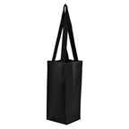 Venice Non-Woven Wine Tote Bag in Recycled PET - Black - Angle