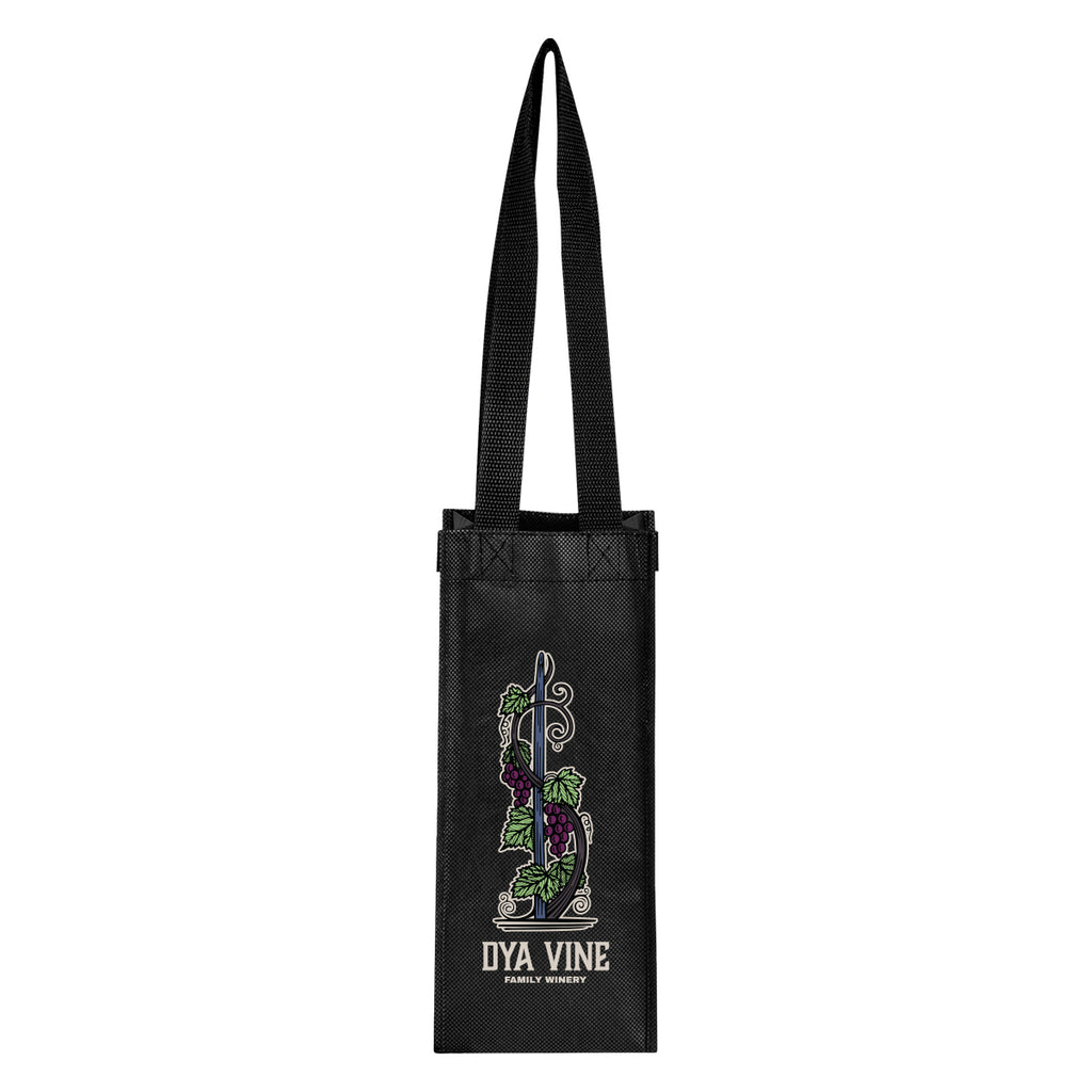 Venice Non-Woven Wine Tote Bag in Recycled PET - Black - Colorbrite