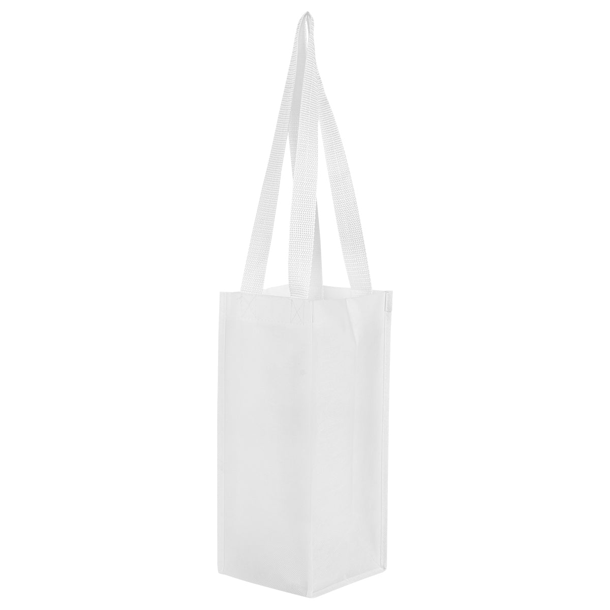 Venice Non-Woven Wine Tote Bag in Recycled PET - White - Angle