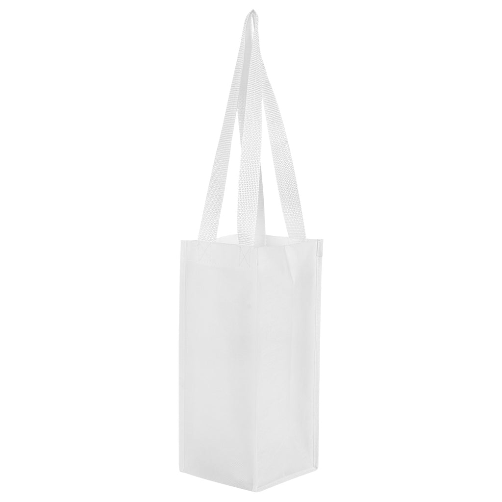 Venice Non-Woven Wine Tote Bag in Recycled PET - White - Angle