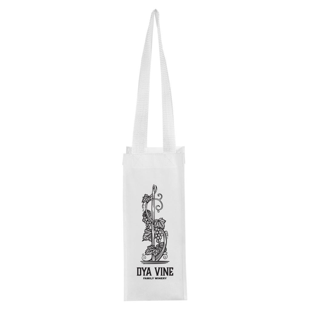 Venice Non-Woven Wine Tote Bag in Recycled PET - White - Silk Screen