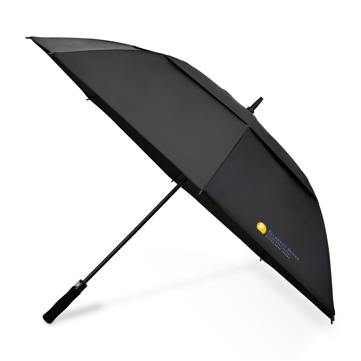 Vented Golf Umbrella with Double Canopy, 60 Inch Transfer - Black - View 1