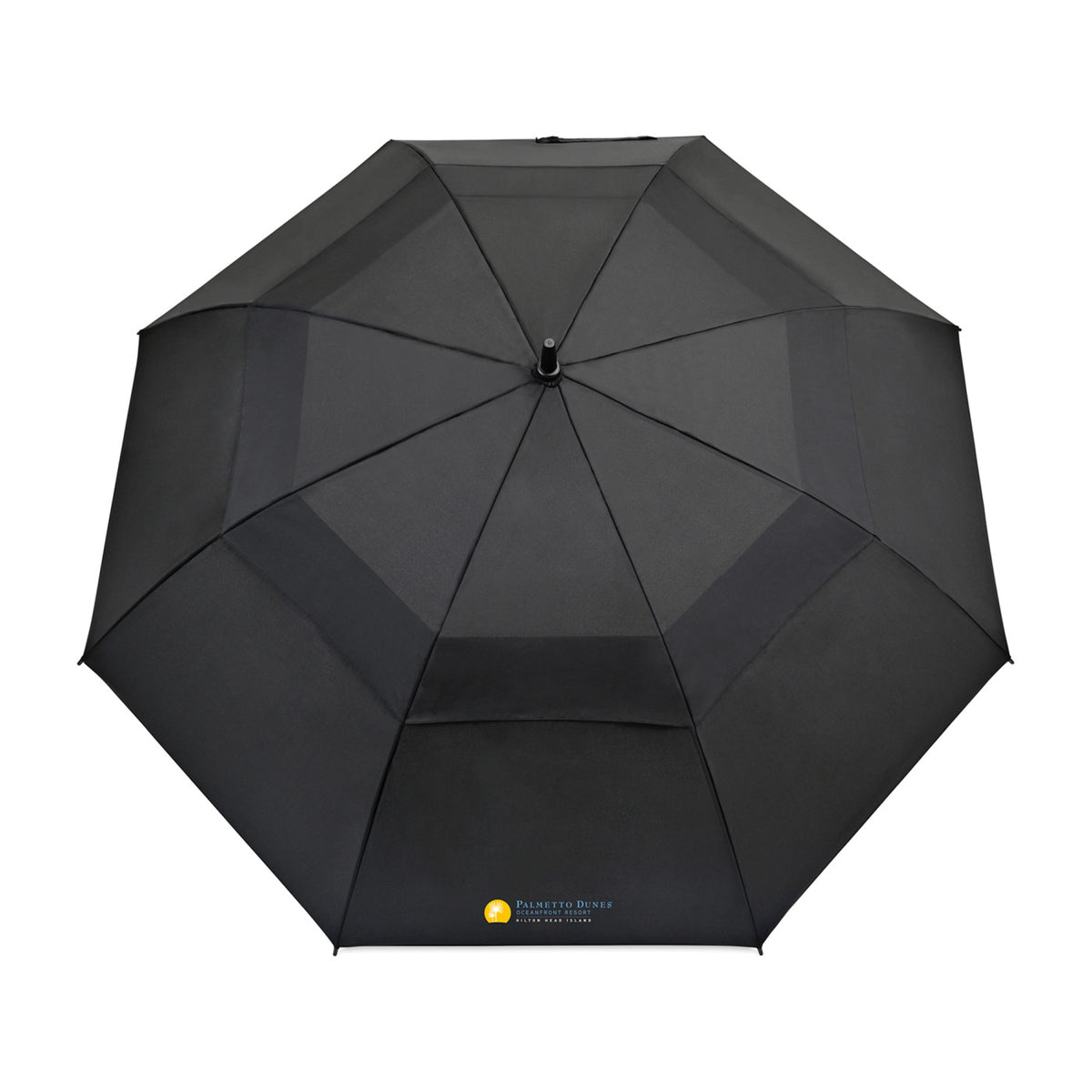 Vented Golf Umbrella with Double Canopy, 60 Inch Transfer - Black - View 2