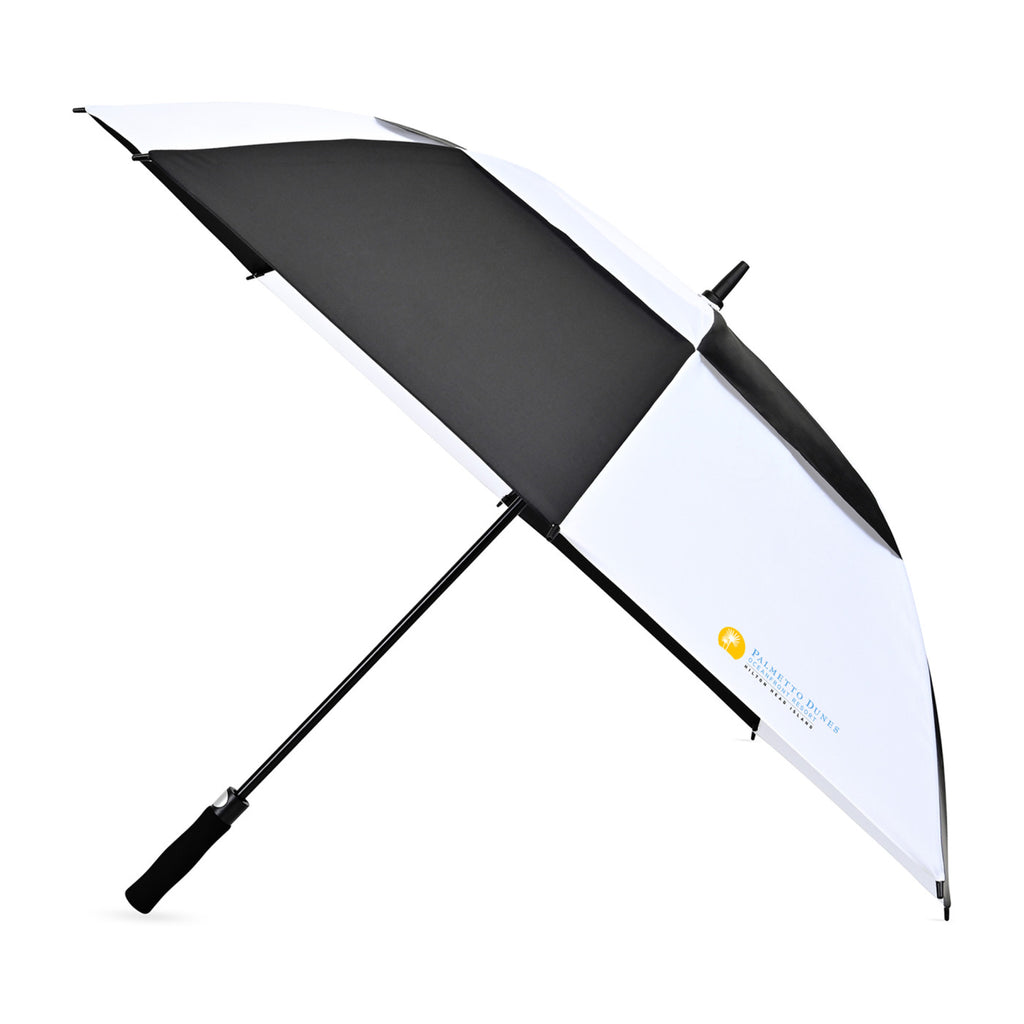 Vented Golf Umbrella with Double Canopy, 60 Inch Transfer - Black-White - View 1