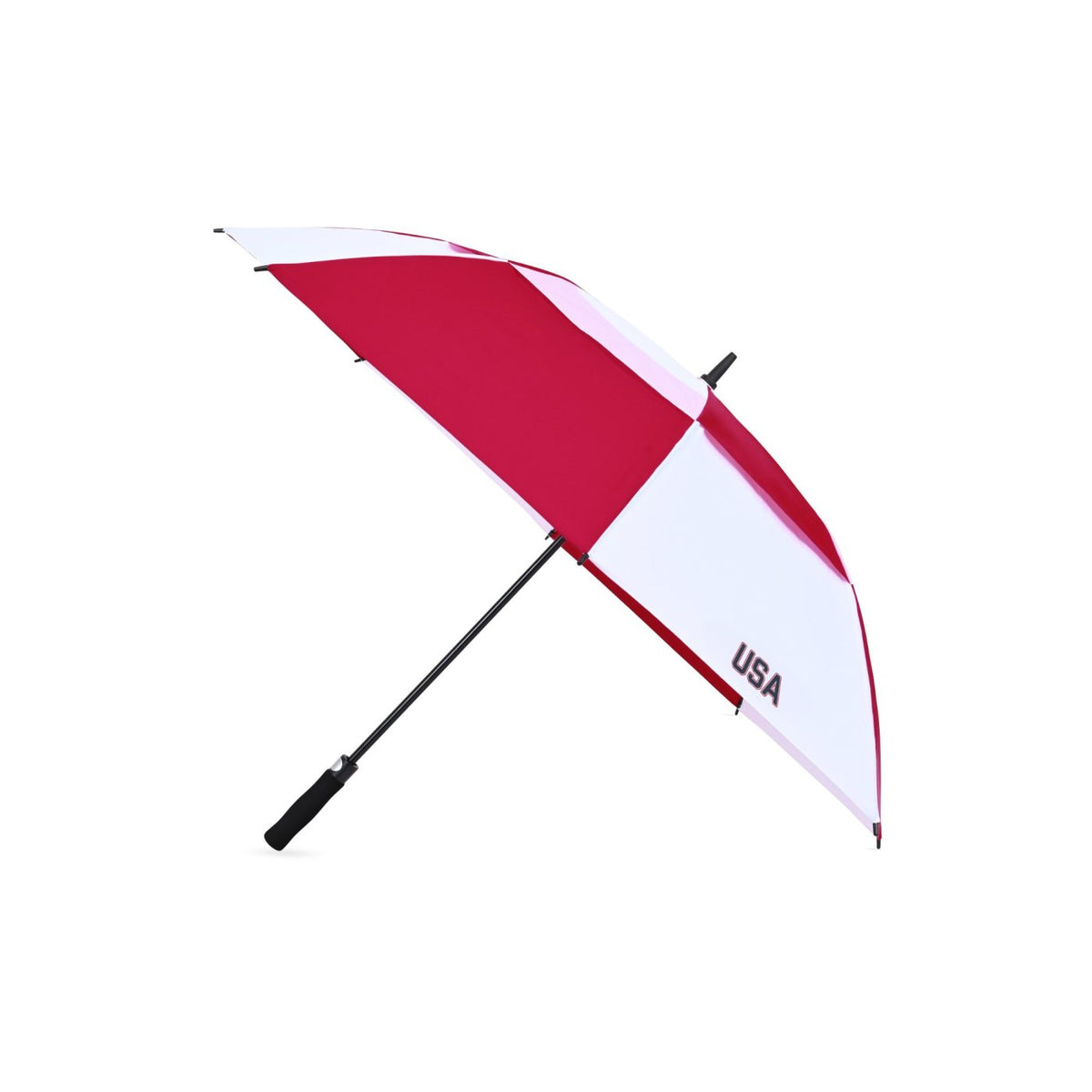 Vented Golf Umbrella with Double Canopy, 60 Inch Transfer - Red-White - View 1