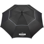Vented Golf Umbrella with Reflective Trim in Recycled PET, 62 Inches Transfer - Black - Front