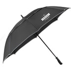 Vented Golf Umbrella with Reflective Trim in Recycled PET, 62 Inches Transfer - Black - Right Angle