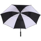 Vented Golf Umbrella with Reflective Trim in Recycled PET, 62 Inches Transfer - Black/White - Bottom