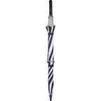 Vented Golf Umbrella with Reflective Trim in Recycled PET, 62 Inches Transfer - Black/White - Closed