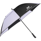 Vented Golf Umbrella with Reflective Trim in Recycled PET, 62 Inches Transfer - Black/White - Right Angle