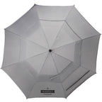 Vented Golf Umbrella with Reflective Trim in Recycled PET, 62 Inches Transfer - Gray - Front