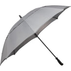 Vented Golf Umbrella with Reflective Trim in Recycled PET, 62 Inches Transfer - Gray - Right Angle 2