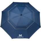 Vented Golf Umbrella with Reflective Trim in Recycled PET, 62 Inches Transfer - Navy - Front