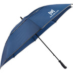 Vented Golf Umbrella with Reflective Trim in Recycled PET, 62 Inches Transfer - Navy - Left Angle