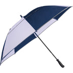 Vented Golf Umbrella with Reflective Trim in Recycled PET, 62 Inches Transfer - Navy/White - Right Angle 2