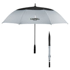 Vented Umbrella with Recycled Canopy, 60 Inch Arc - Black with Gray - Colorbrite