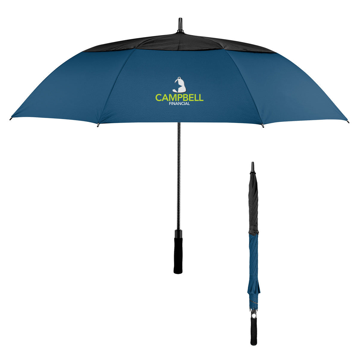 Vented Umbrella with Recycled Canopy, 60 Inch Arc - Colorbrite